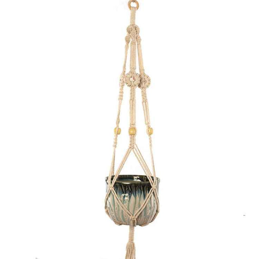 S001 Type Macrame Hanging Flower Pots Decoration Indoor Outdoor Braided Rope Hanging Planter Plant Holder