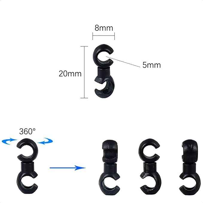 20 PCS ZTTO Bicycle MTB Brake Cable S Style Clips, Random Color Delivery
