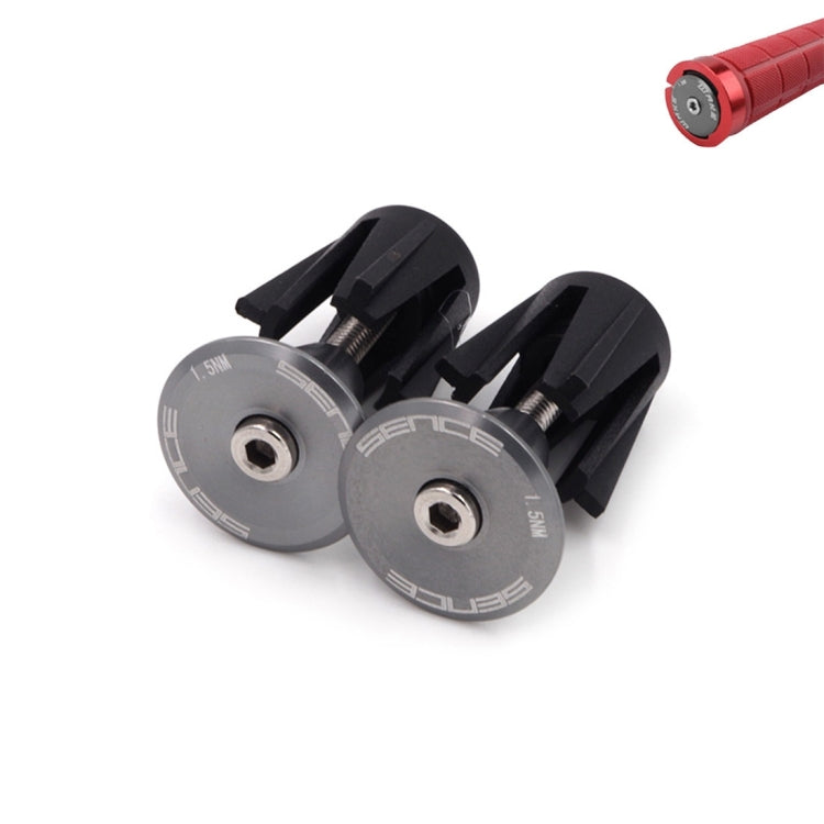 2 PCS Bicycle Bike Aluminum Handlebar End Plugs, 17mm Grey