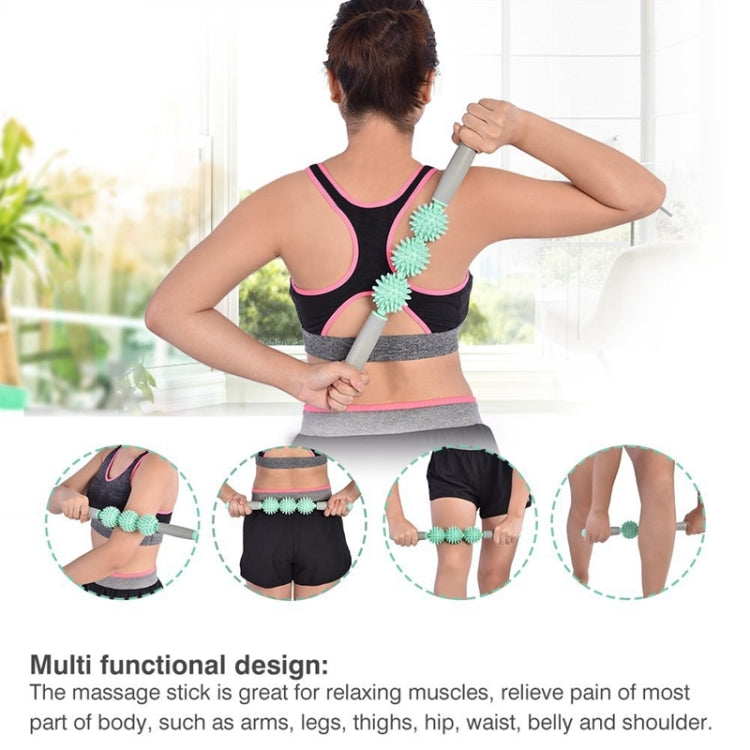 Yoga Health Care Triple Hedgehog Balls Neck Leg Hand Muscle Massage Stick
