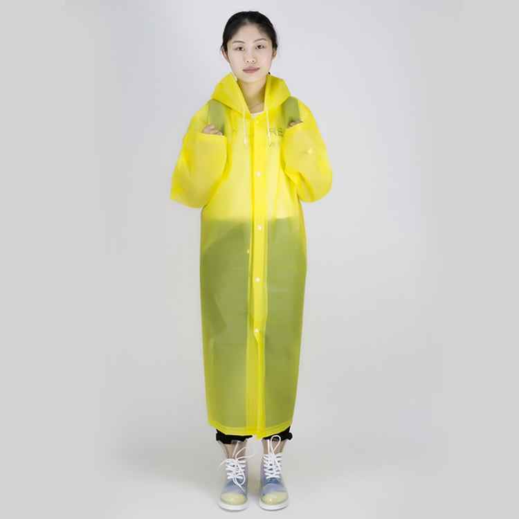 Long Sleeve Cuff Windproof Upgrade Version of One-piece Environmental Protection Transparent Raincoat Average Size