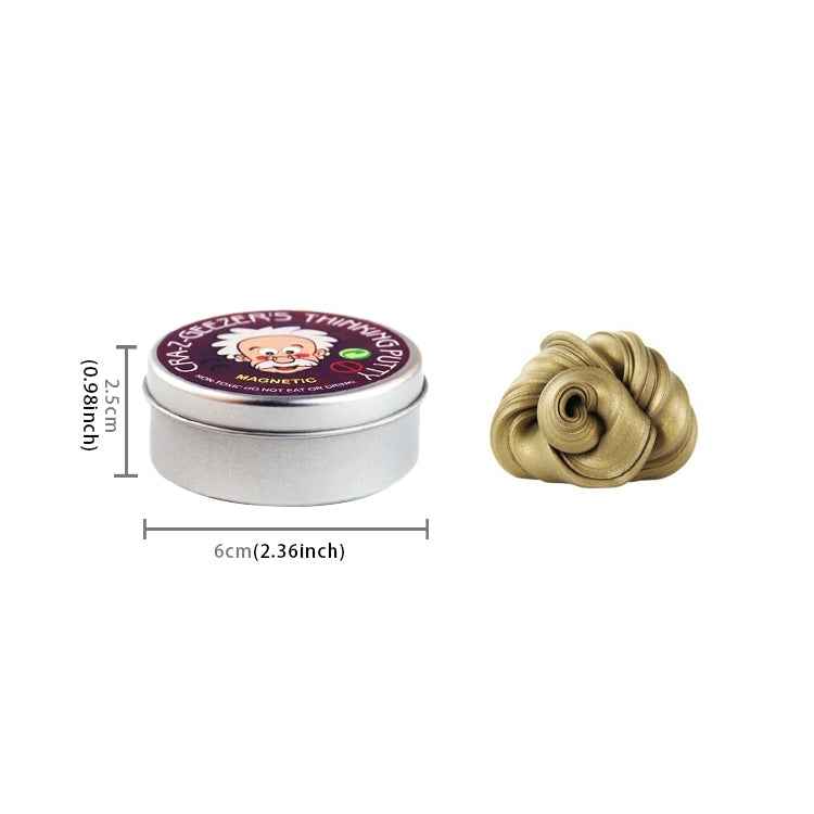 DIY Plasticine Slime Magnetic Rubber Mud Stress Reducer Anti-Anxiety Bouncing Putty Magic Clay Education Toy for Kids and Adults, Small Iron Box Size: 6x2.5cm