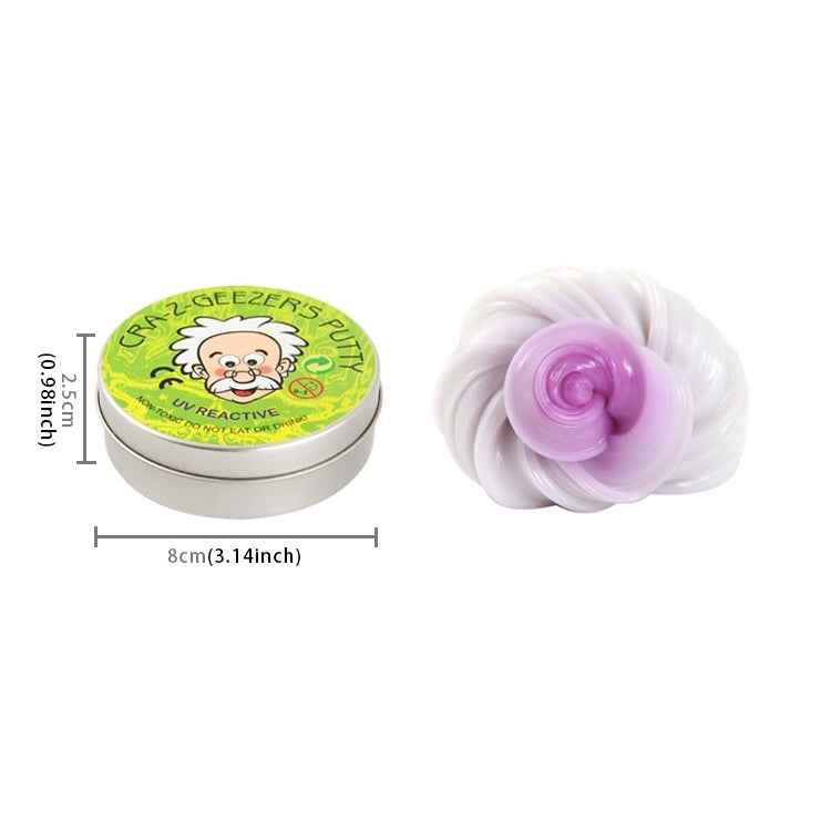 UV Discoloration Mud DIY Plasticine Slime Stress Reducer Anti-Anxiety Toy Bouncing Putty Magic Clay Education Toys for Kids and Adults, Iron Box Size: 8x2.5cm