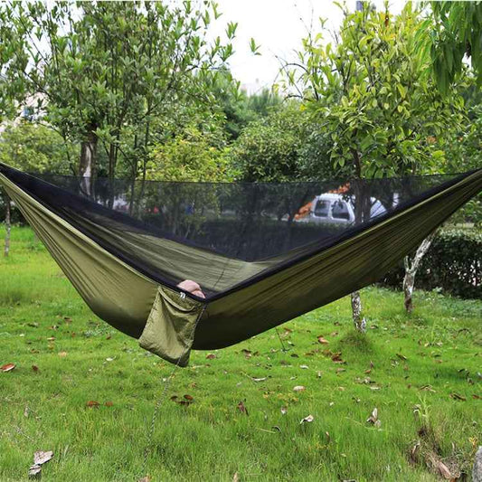 Portable Outdoor Parachute Hammock with Mosquito Nets
