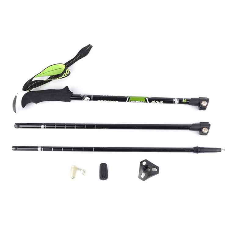 KODENOR Outdoor Mountaineering Portable Foldable Carbon Fibre Straight Handle Alpenstocks Trekking Poles, Length : 63-135CM