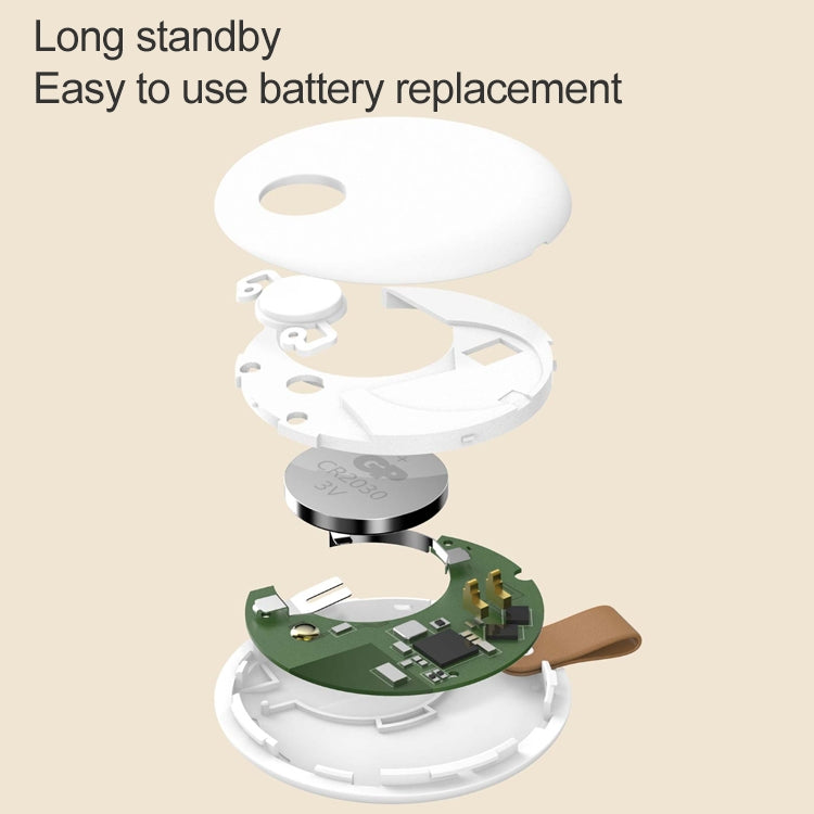 Original Xiaomi Youpin Ranres Intelligent Anti-lost Device Two-way Search Bluetooth Alarm Smart Positioning Finder, Distance: 15m, RW01MN White
