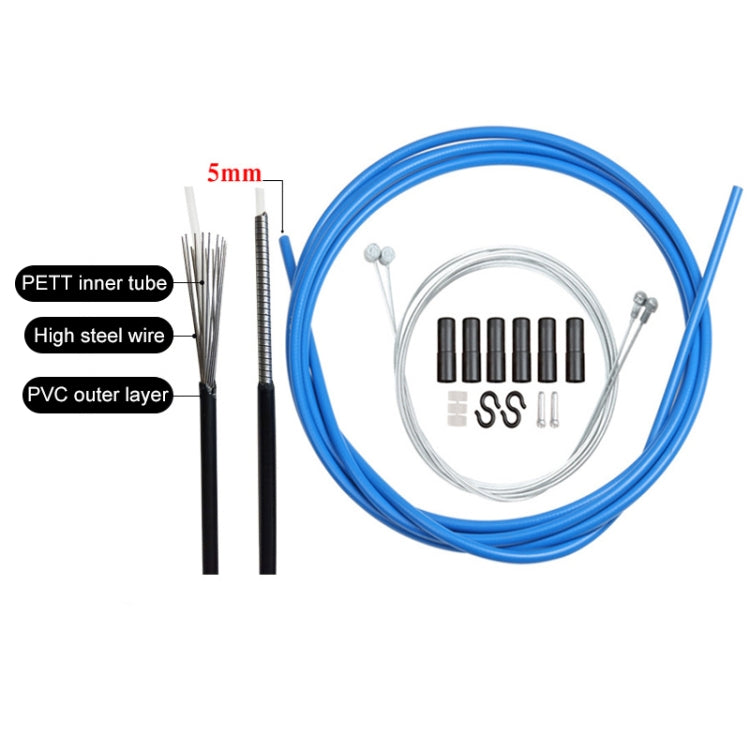 Universal Bicycle Brake Cable Tube Set, Red, White, Yellow, Black, Orange, Green, Grey, Blue