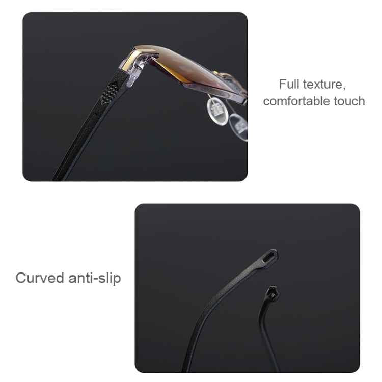 Rimless Anti Blue-ray Blue Film Lenses Presbyopic Glasses, +1.50D