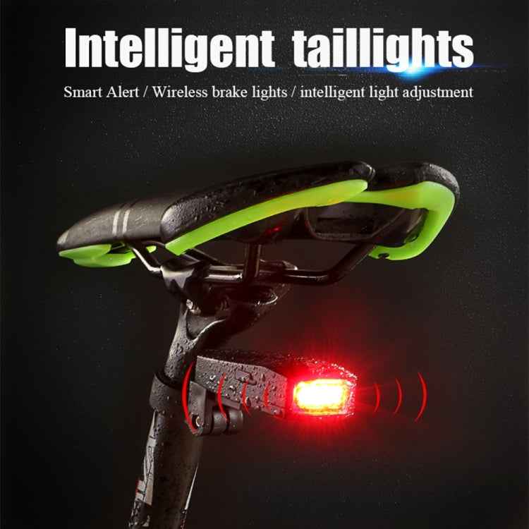 IP65 Waterproof USB Rechargeable Smart COB LED Alarm Bicycle Rear Light Taillight with Remote Control, Control Distance: 1-100m