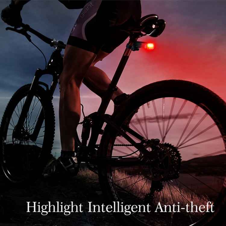 IP65 Waterproof USB Rechargeable Smart COB LED Alarm Bicycle Rear Light Taillight with Remote Control, Control Distance: 1-100m