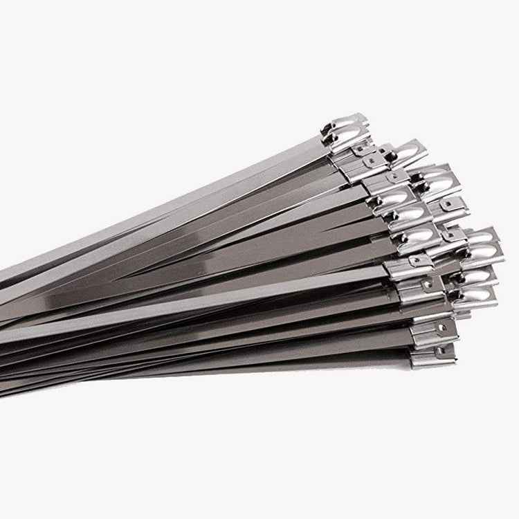 100 PCS 4.6x100mm Stainless Steel Metal Cable Ties Tie Zip Wrap Exhaust Heat Straps Induction Pipe