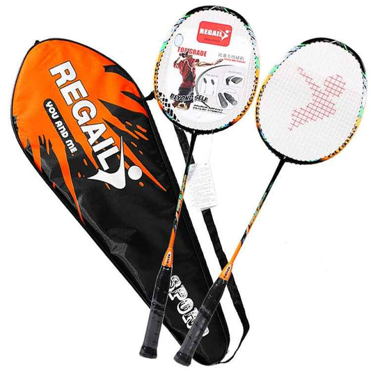 REGAIL 8019 2 PCS Carbon Durable Badminton Racket for Beginners