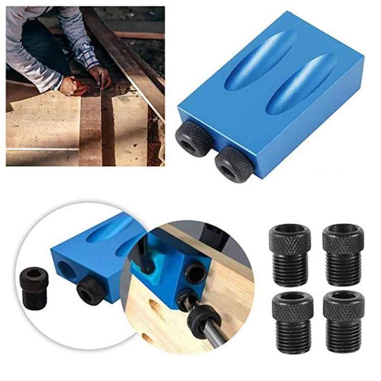 14-Piece Set 15 Degree Angular Oblique Aluminum Alloy Woodworking Hole Locator With The Bit