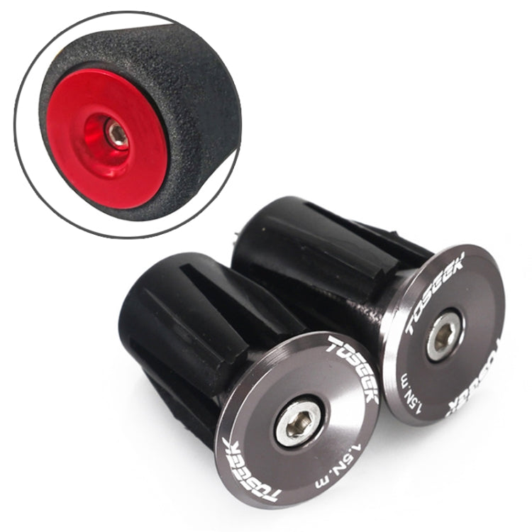 TOSEEK 1 Pair Mountain Bike Handlebar Grips Caps End Plug Aluminum Alloy Bicycle  Bar Ends Plug