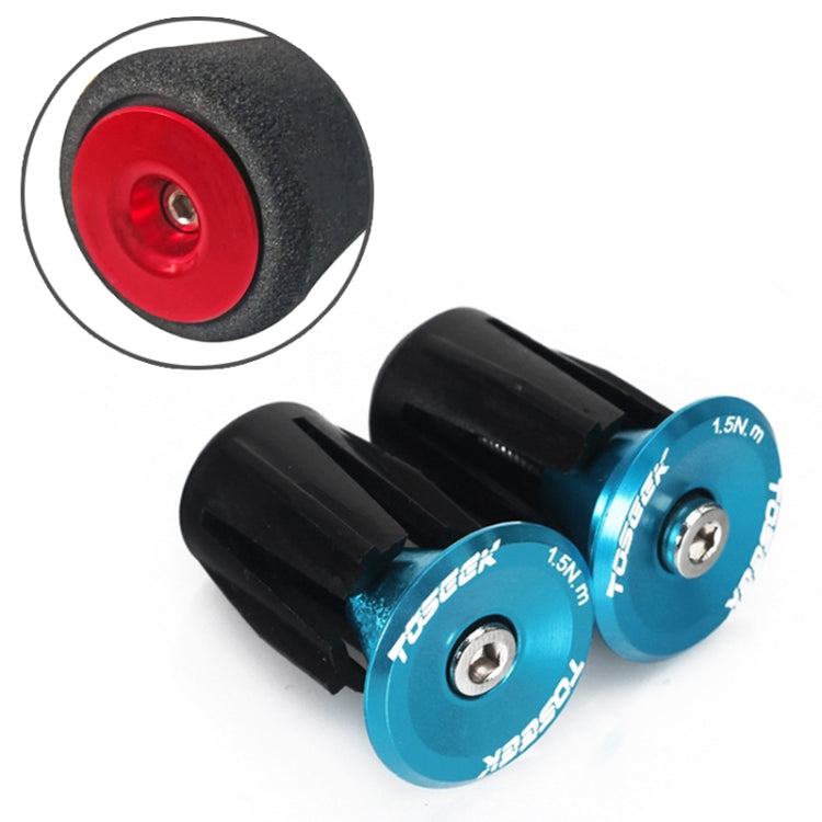 TOSEEK 1 Pair Mountain Bike Handlebar Grips Caps End Plug Aluminum Alloy Bicycle  Bar Ends Plug