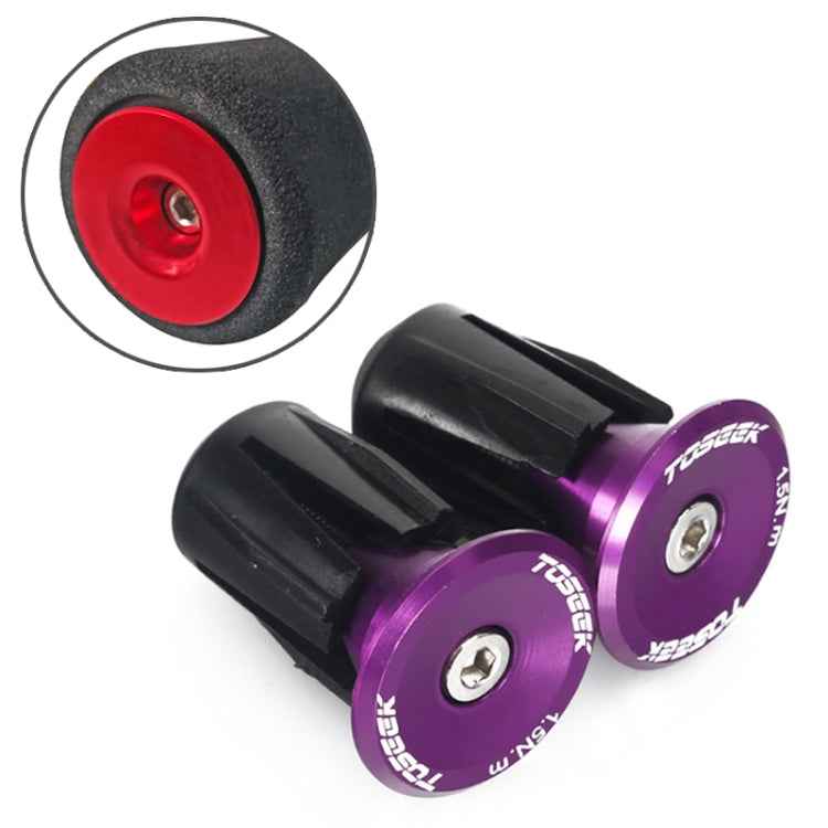 TOSEEK 1 Pair Mountain Bike Handlebar Grips Caps End Plug Aluminum Alloy Bicycle  Bar Ends Plug