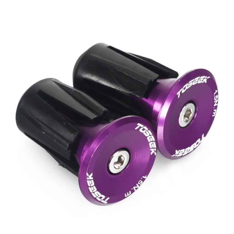 TOSEEK 1 Pair Mountain Bike Handlebar Grips Caps End Plug Aluminum Alloy Bicycle  Bar Ends Plug