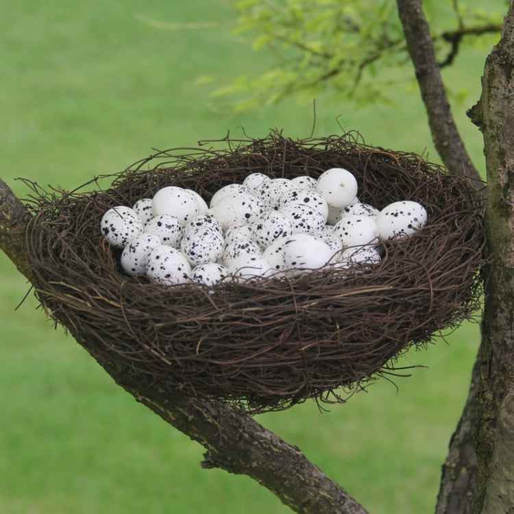15cm Simulation Bird Nest + 5 PCS Bird Egg Holiday Decoration