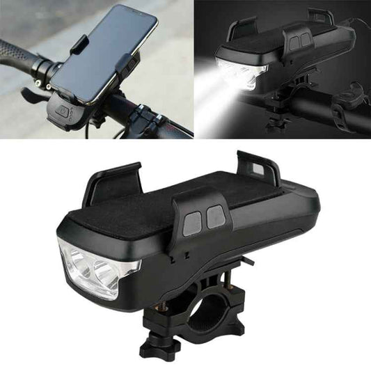 Multifunction 4  in 1 Phone Holder Bicycle Bell Cycling Lamp Flashlight