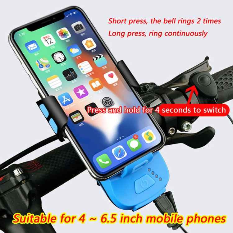 Multifunction 4  in 1 Phone Holder Bicycle Bell Cycling Lamp Flashlight