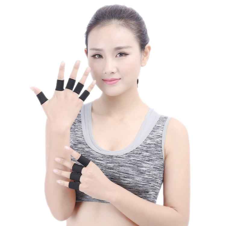 10 PCS Elastic Polyester Sports Finger Support Guards, Size: 3.5 x 3cm (Black)
