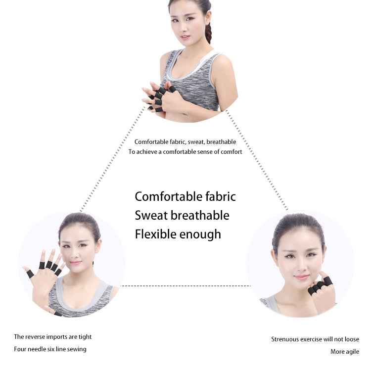10 PCS Elastic Polyester Sports Finger Support Guards, Size: 3.5 x 3cm (Black)