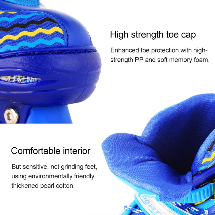 Children Full-flash White Double-row Roller Skates Skating Shoes, Double Row Wheel, Size : M, Double Row Wheel, Size : M(Pink), Double Row Wheel, Size : M(Blue)