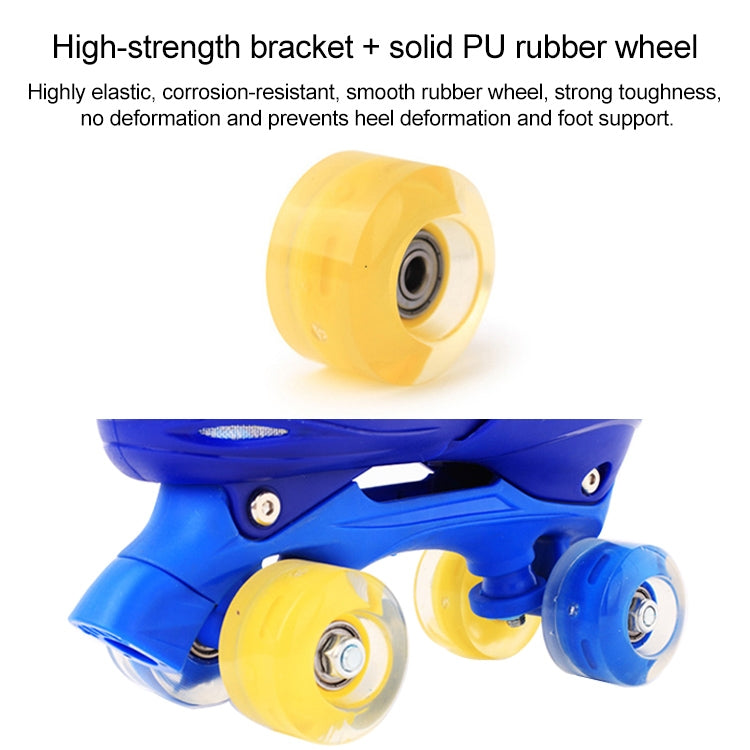 Children Full-flash White Double-row Roller Skates Skating Shoes, Double Row Wheel, Size : M, Double Row Wheel, Size : M(Pink), Double Row Wheel, Size : M(Blue)