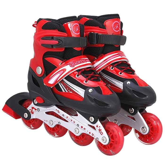 Children Adult Flash Straight Row Roller Skates Skating Shoes Suit, Size : M