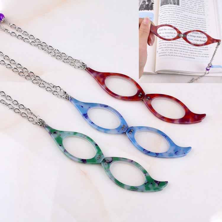 Necklace Pendant Handheld Folding Reading Glasses + 1.50D Rndom Color Delivery