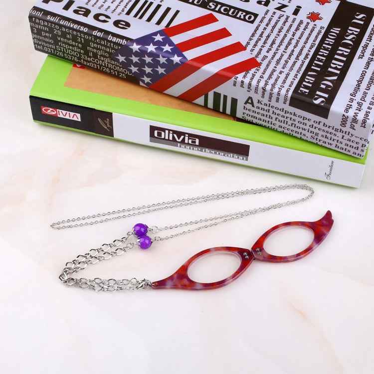 Necklace Pendant Handheld Folding Reading Glasses + 1.50D Rndom Color Delivery