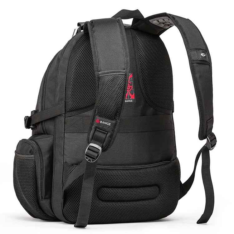 BANGE Waterproof Travel Men Backpack Rechargeable Large Capacity Shoulders Bag with Earplug Hole