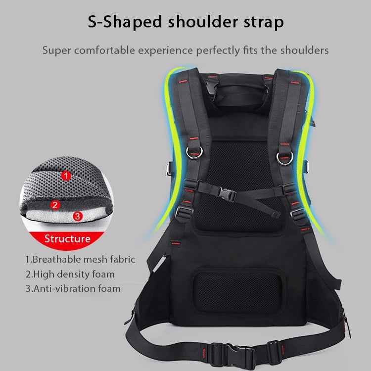 KAKA Large Capacity Travel Backpack Outdoor Oxford Cloth 55L Waterproof Mountaineering Shoulders Bag with Lock