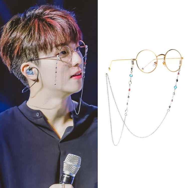 Star Style Stained Glass Presbyopic Myopic Eyeglasses Chain