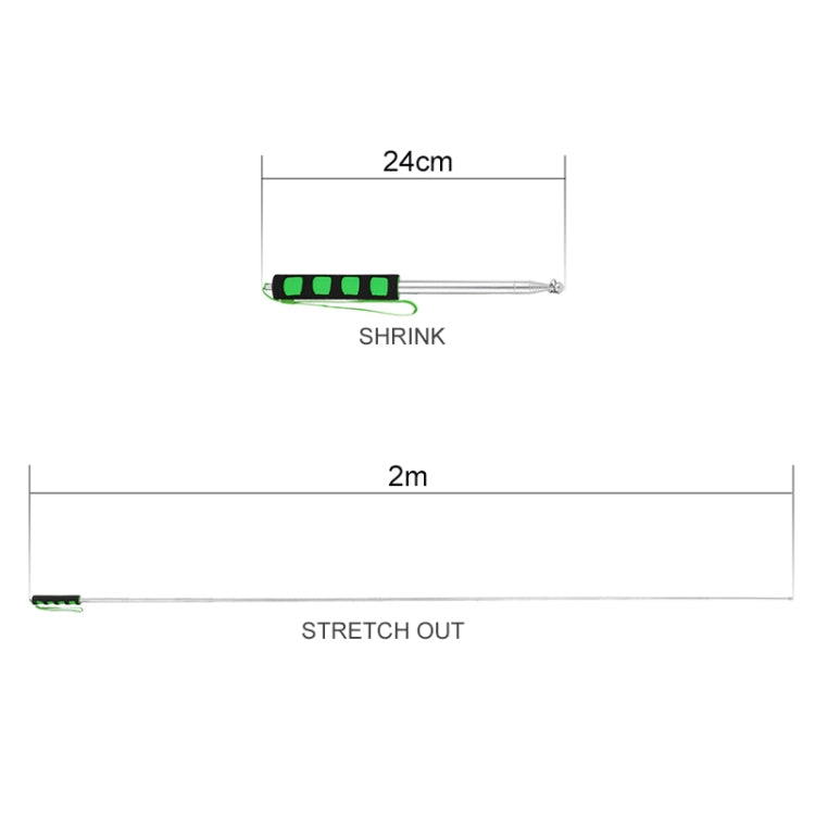 2.5M 10 Knots Telescopic Stainless Steel Rubber Sleeve Teaching Stick Guide Signal Flag, Random Color Delivery