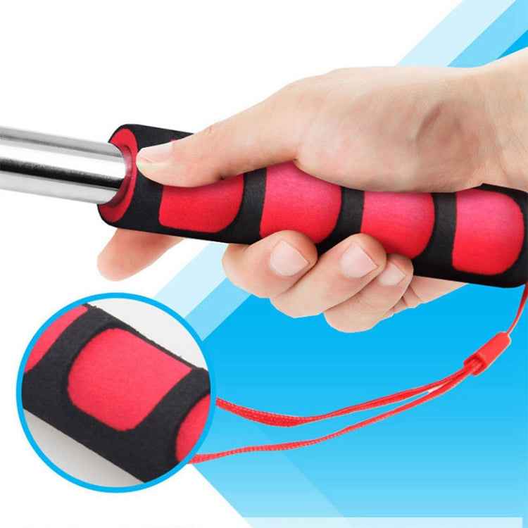 2.5M 10 Knots Telescopic Stainless Steel Rubber Sleeve Teaching Stick Guide Signal Flag, Random Color Delivery