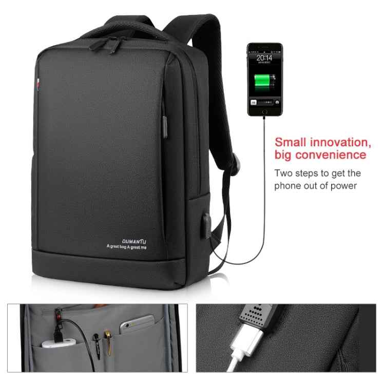 OUMANTU 9003 Business Laptop Bag Oxford Cloth Large Capacity Backpack with External USB Port