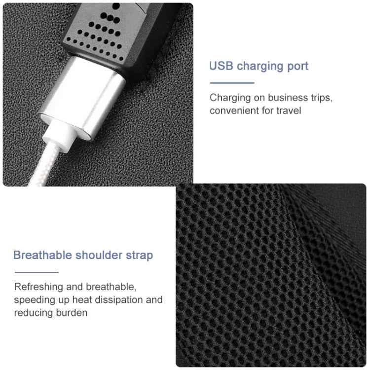 OUMANTU 9003 Business Laptop Bag Oxford Cloth Large Capacity Backpack with External USB Port