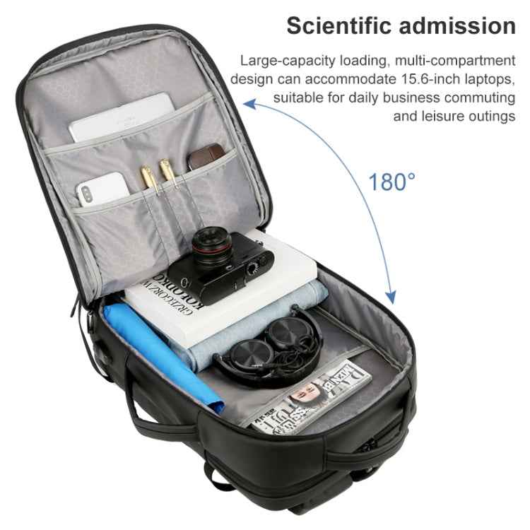 OUMANTU 2023 Large Capacity Waterproof Laptop Backpack Business Travel Shoulders Bag with External USB Charging Port