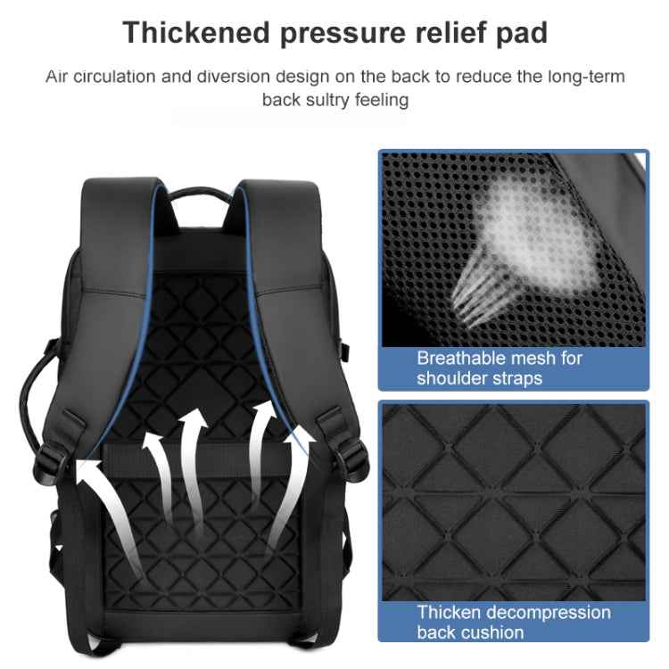 OUMANTU 2023 Large Capacity Waterproof Laptop Backpack Business Travel Shoulders Bag with External USB Charging Port