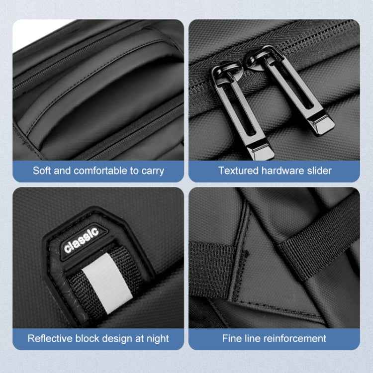 OUMANTU 2023 Large Capacity Waterproof Laptop Backpack Business Travel Shoulders Bag with External USB Charging Port