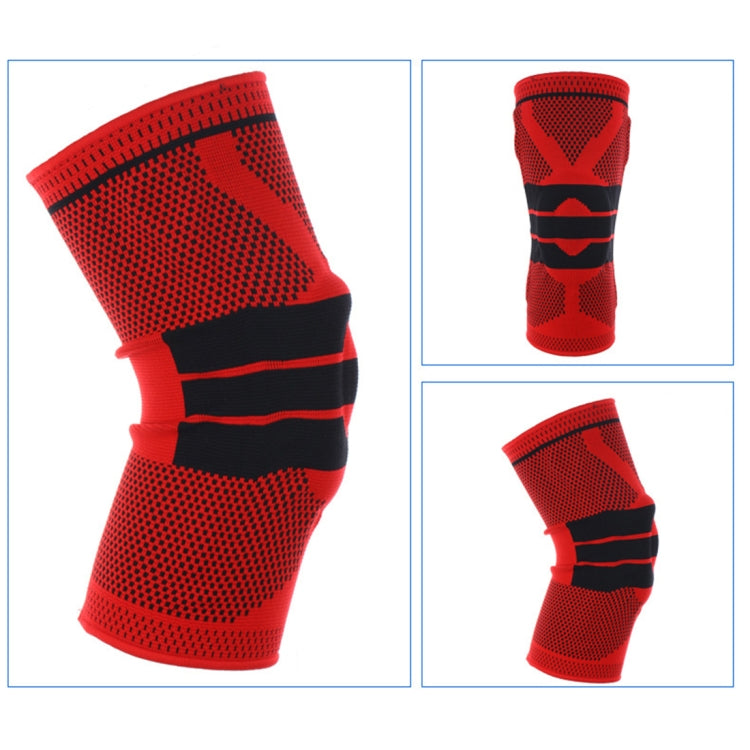 Outdoor Fitness Mountaineering Knit Protection Silicone Anti - collision Spring Support Sports Knee Protector, Size: XL, Size: XL