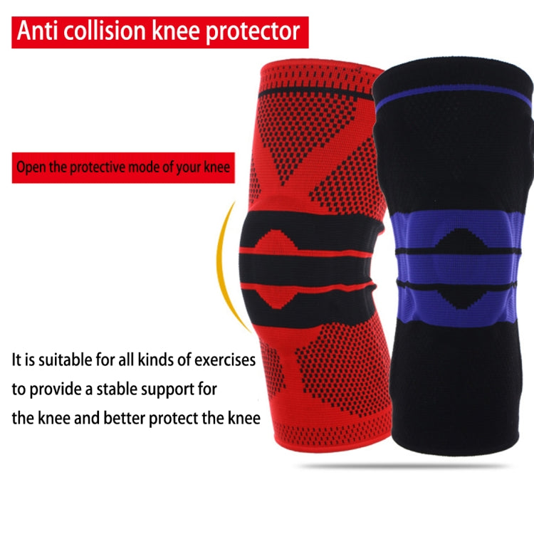 Outdoor Fitness Mountaineering Knit Protection Silicone Anti - collision Spring Support Sports Knee Protector, Size: XL, Size: XL