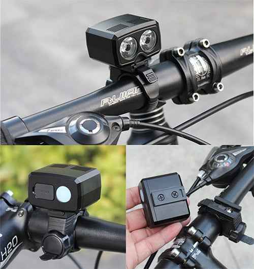 Y15 2 x CREE XPG2 500LM USB Charging LED Bike Headlight Front Lamp with 5 Modes