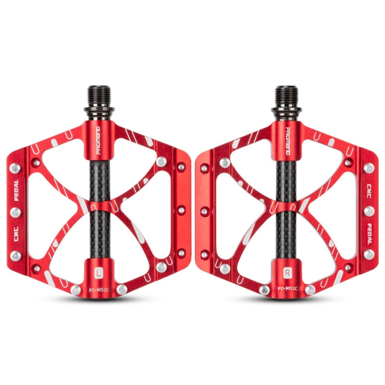 PROMEND PD-M52C 1 Pair Bicycle Aluminum Alloy + Carbon Fiber Tube Bearing Pedals, PD-M52C