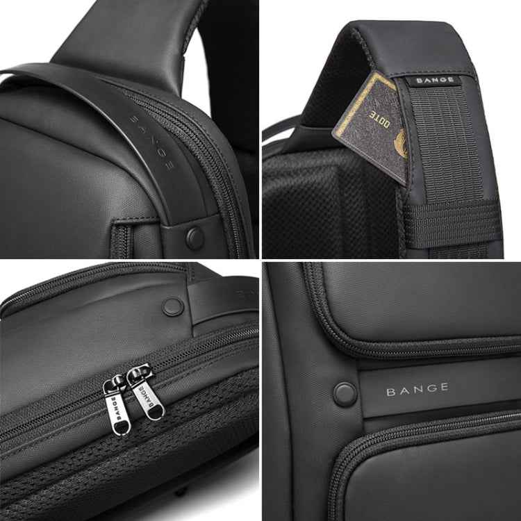 Bange BG-7258 Men Oxford Cloth Waterproof Crossbody Chest Bag with USB Port, Size: 35 x 21 x 12cm