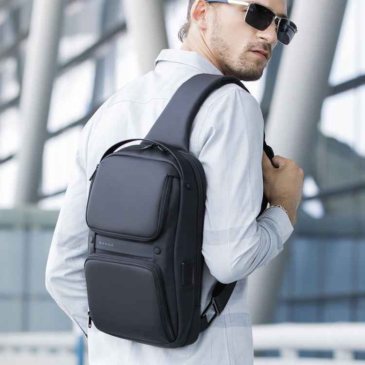Bange BG-7258 Men Oxford Cloth Waterproof Crossbody Chest Bag with USB Port, Size: 35 x 21 x 12cm
