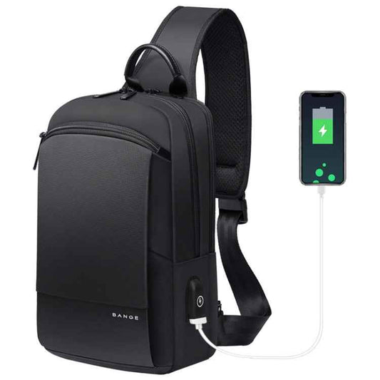 Bange BG-77112 Men Oxford Cloth Waterproof Crossbody Chest Bag with USB Port, Size: 30 x 19 x 13cm