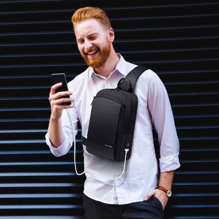 Bange BG-77112 Men Oxford Cloth Waterproof Crossbody Chest Bag with USB Port, Size: 30 x 19 x 13cm