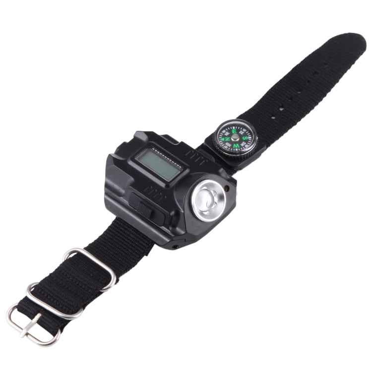 HT-8008 Multi-functional Rechargeable LED Flashlight Watch with Compass